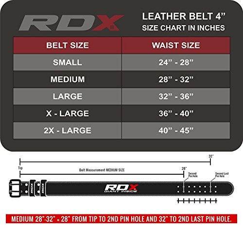 Gewichthebergürtel Leder RDX richtige Größe